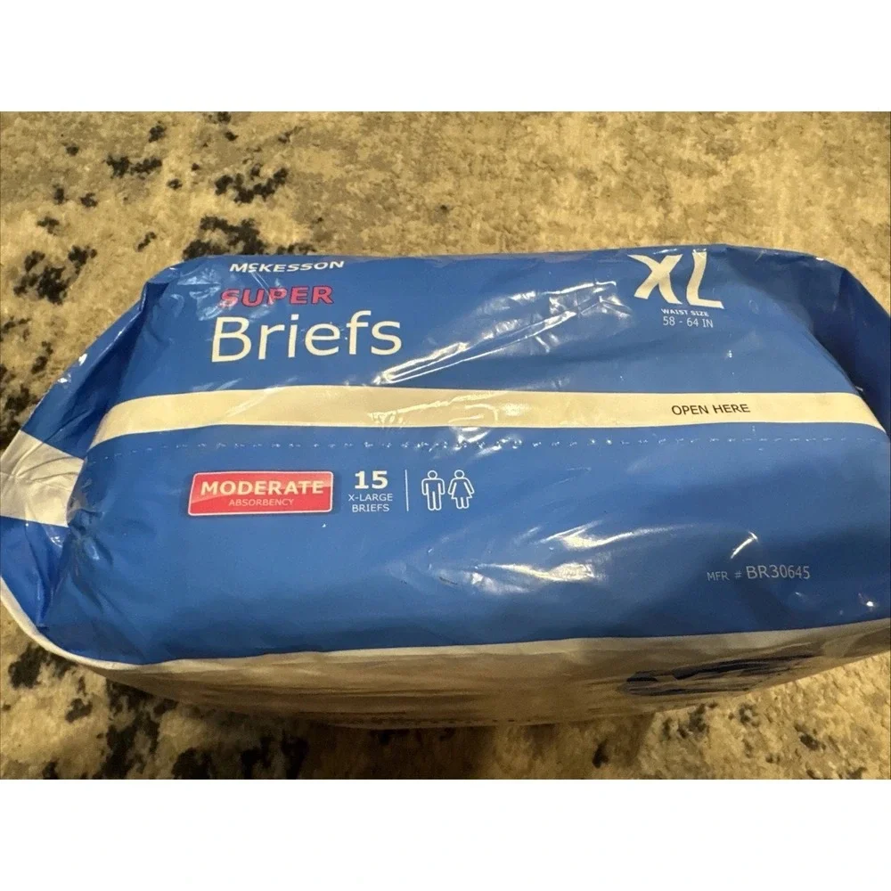 McKesson Super Briefs Adult disposable Moderate underwear  X-Large 15 Count